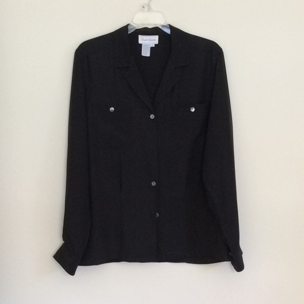 Classic Long Sleeve Black Blouse